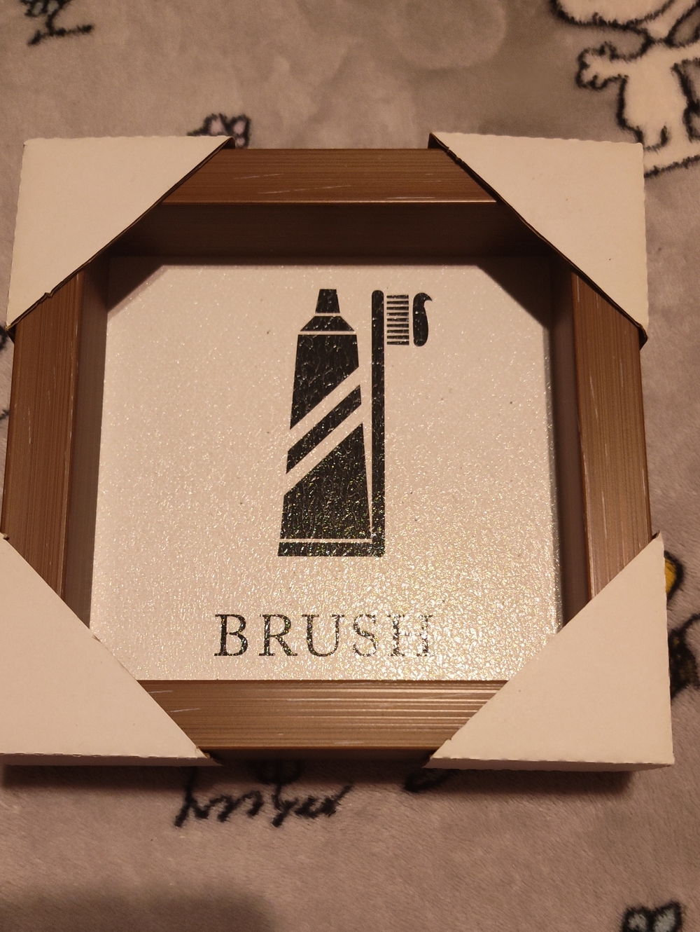 Wall Art - Brown Frame with Black Graphic